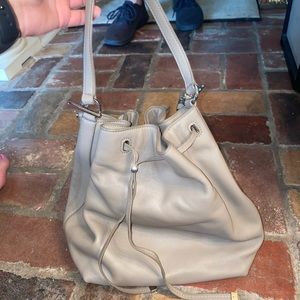 Taupe leather Tory Burch purse